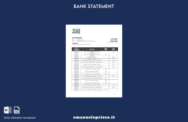 modello word di estratto conto bancario SKNA di Saint Kitts e Nevis in stile ver